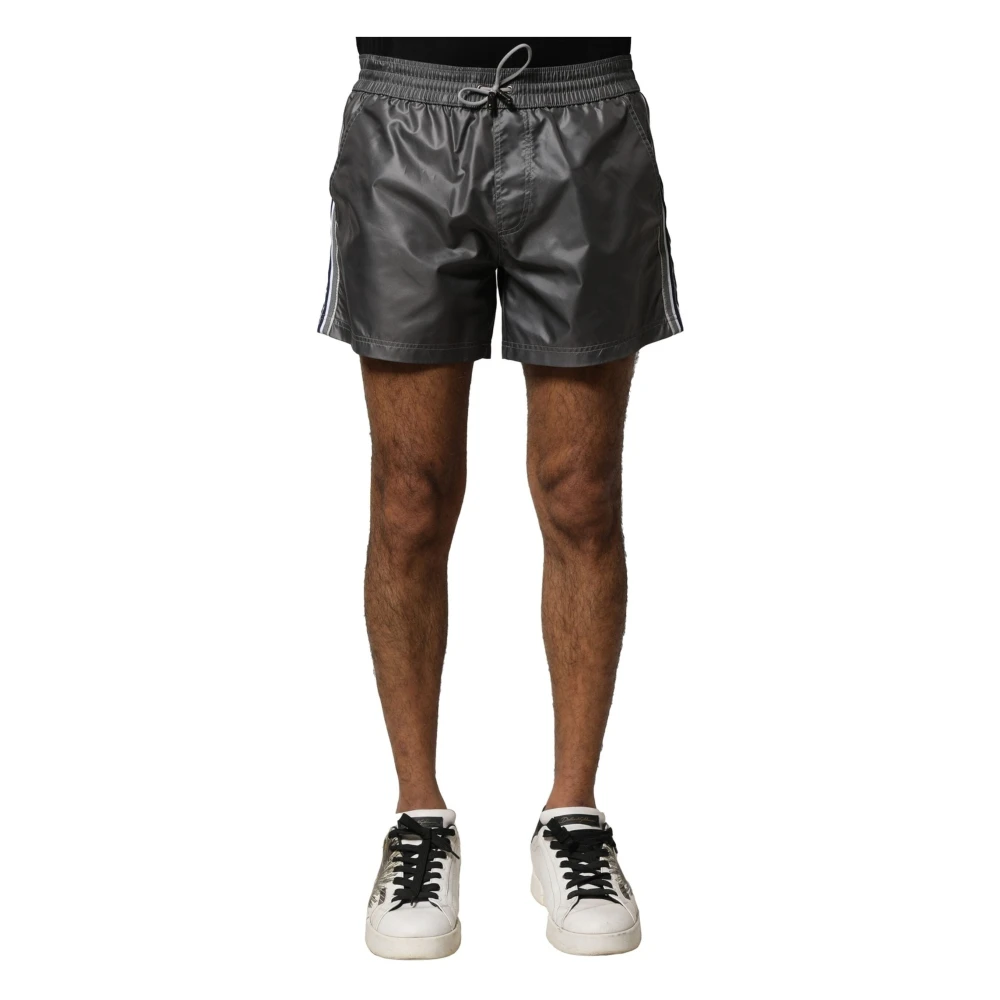 Dolce & Gabbana Men's Gray Short Shorts, S, Mid Waist Casual Bermuda Shorts