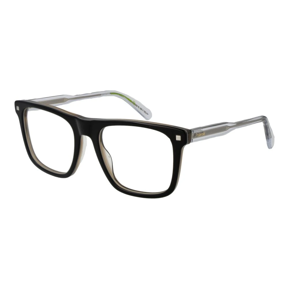 Polaroid Men's Black Glasses, One Size, Optical Frames Rectangle Style