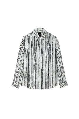 Camicia Vit & Svart Randig