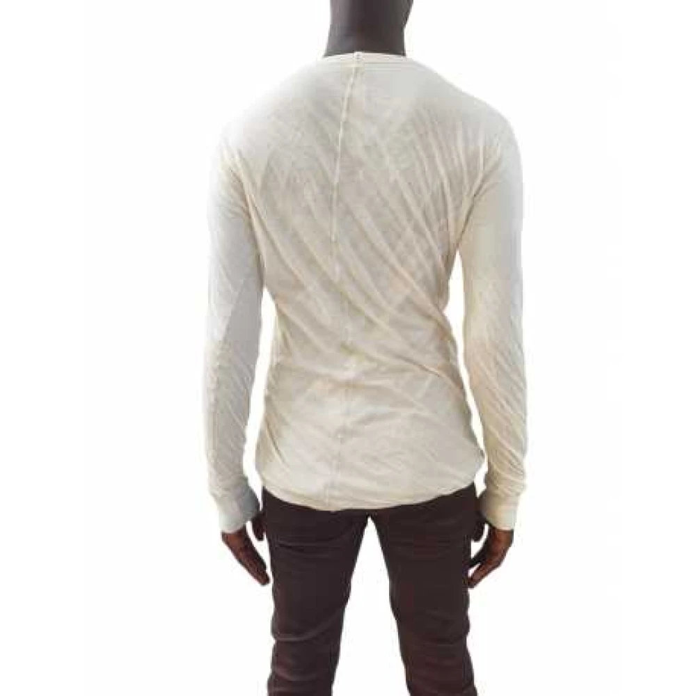 Rick Owens Double Long Sleeve T-shirt Natural Ecru Beige Heren