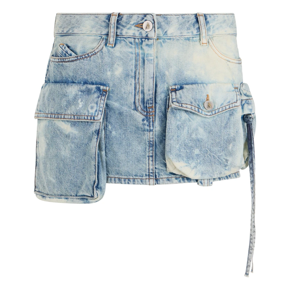 The Attico Blue Fay Cargo Mini Skirt - Female - Denim Skirts - W27 - Skirts