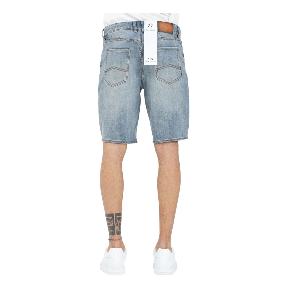 Armani Exchange Casual Denim Shorts voor Mannen Blue Heren