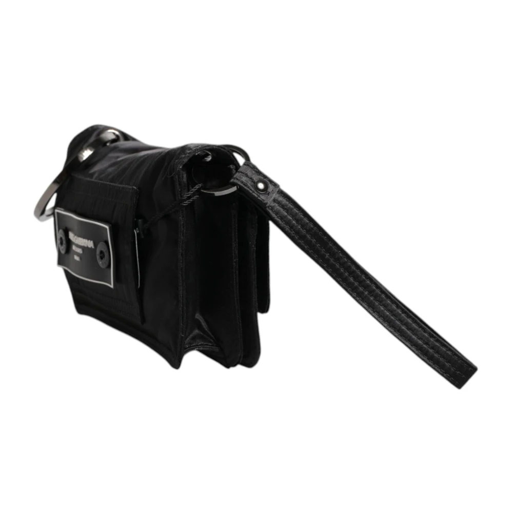 Dolce & Gabbana Zwarte Stoffen Logo Crossbody Tas Black Dames