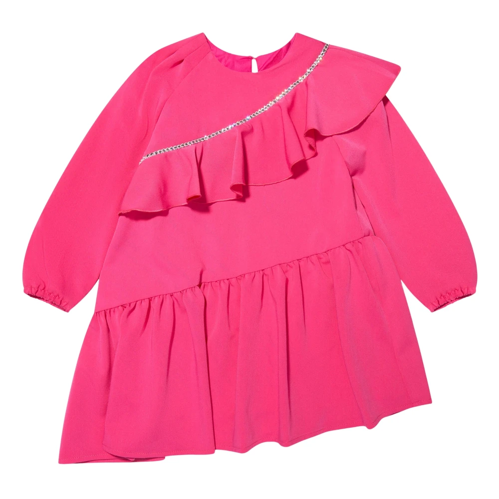 Monnalisa Girls Pink Embellished Ruffle Dress - Dresses - 12 Y - Kids