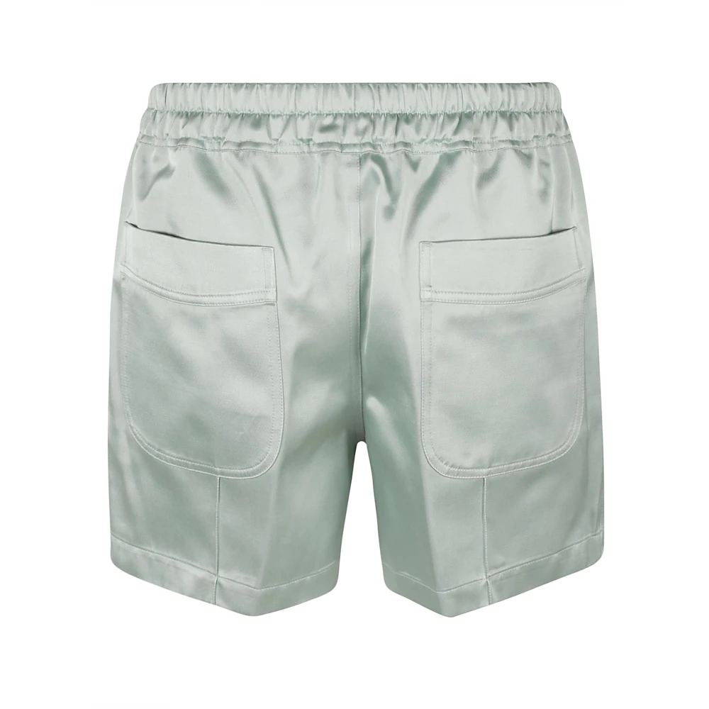 Tom Ford Satijnen Shorts met Piping Green Heren