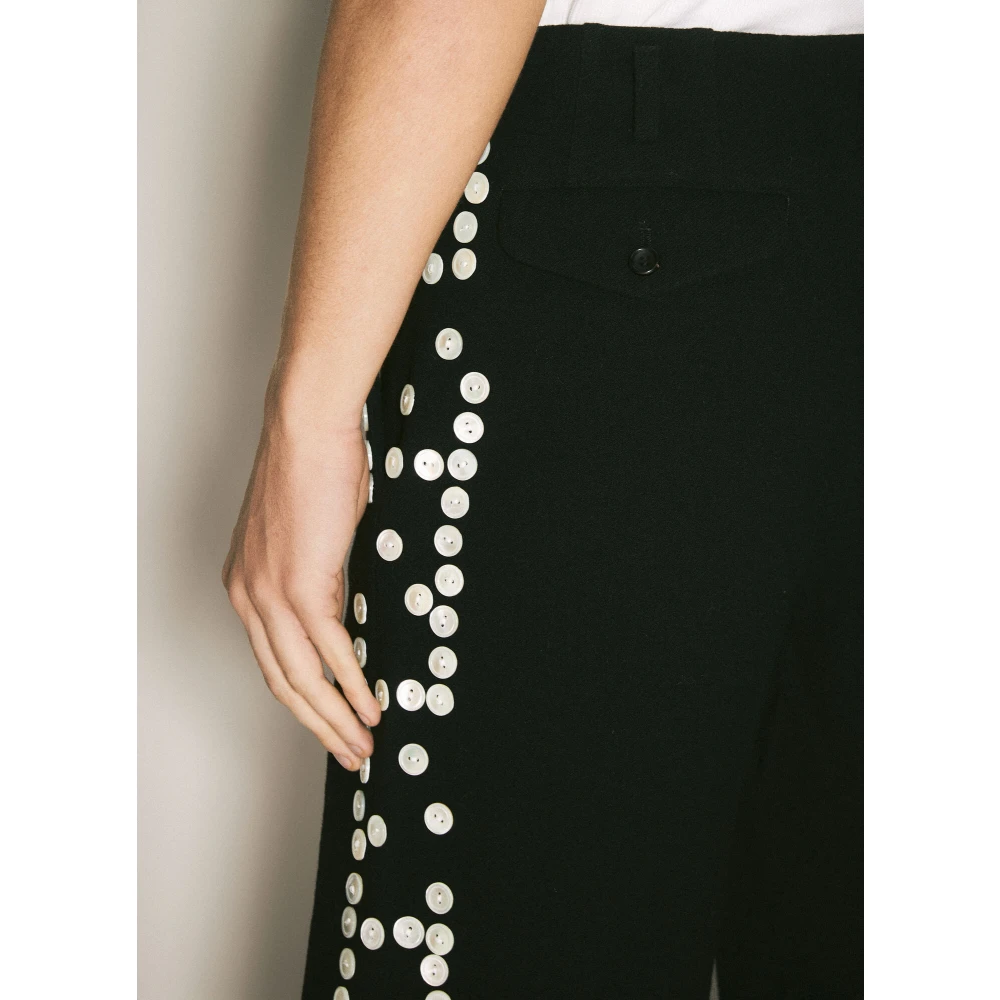 Comme des Garçons Knoop-Verfraaide Wollen Shorts Black Heren