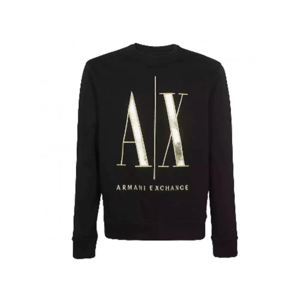 Armani Exchange Stijlvolle Noir Sweatshirt voor Mannen Black Heren
