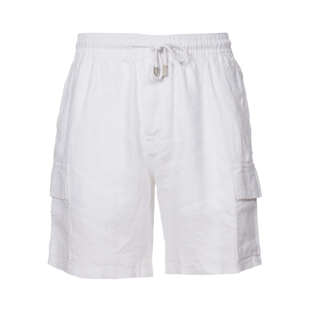 Vilebrequin Linnen Bay Bermuda Shorts White Heren