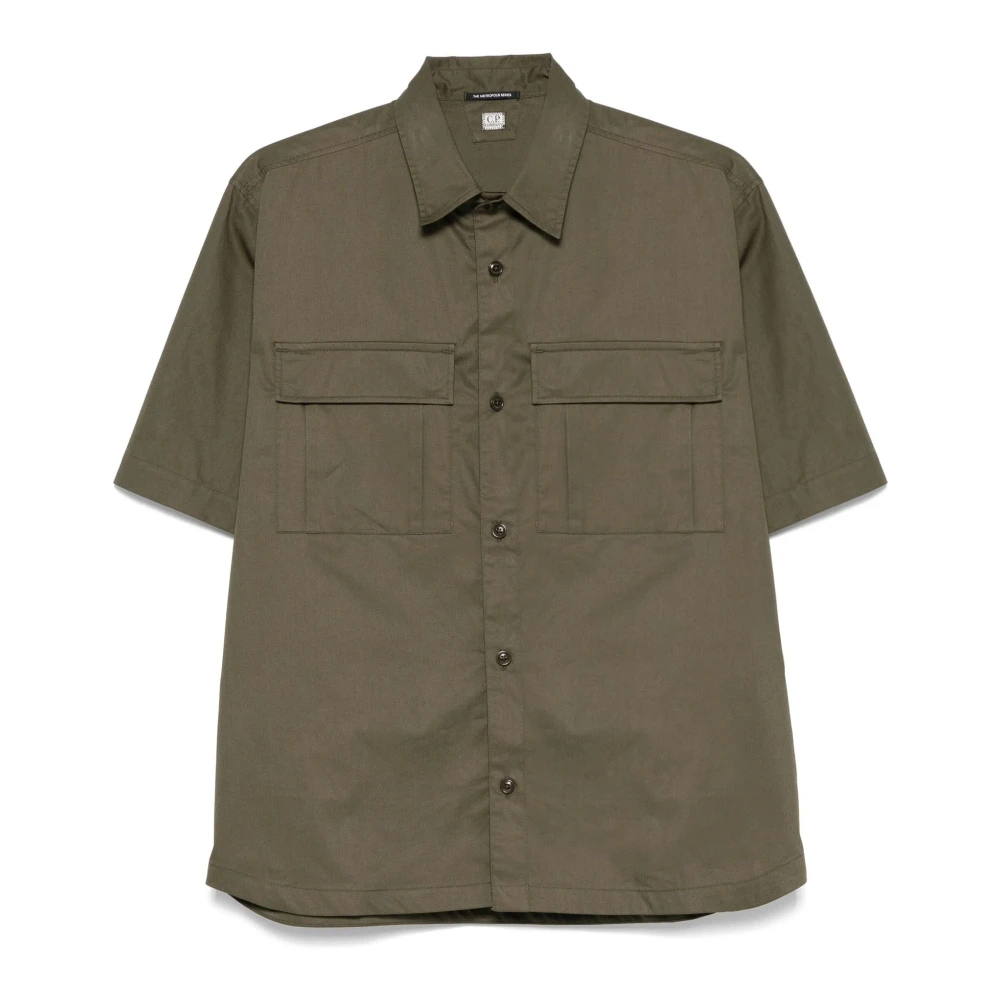 C.P. Company Groene Khaki Overhemd met Knoopsluiting Green Heren