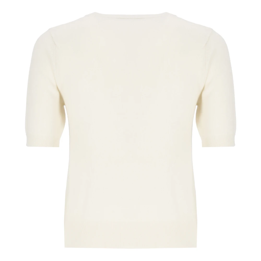 Kangra Kasjmierwollen Trui Ronde Hals Lange Mouwen White Dames