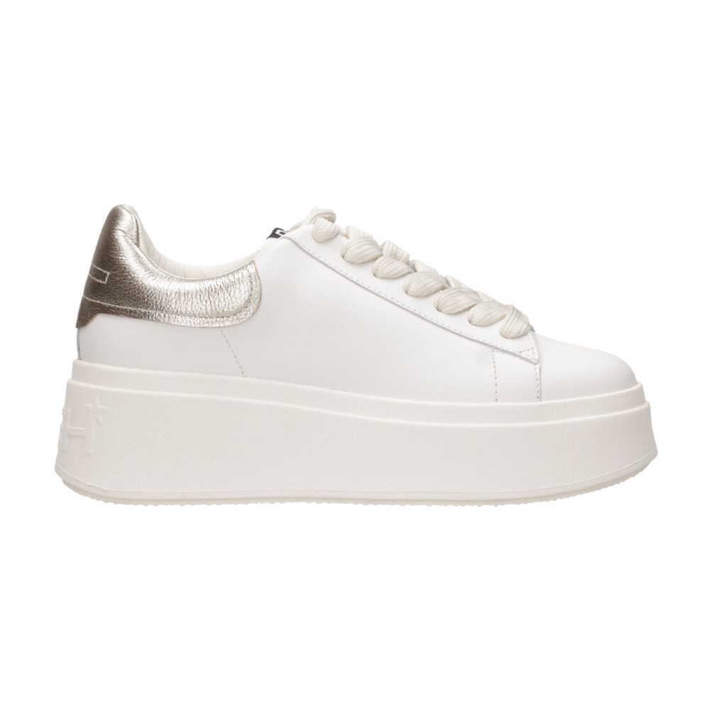 Witte Platform Sneakers met Grijze Leren Detail ASH Sneakers