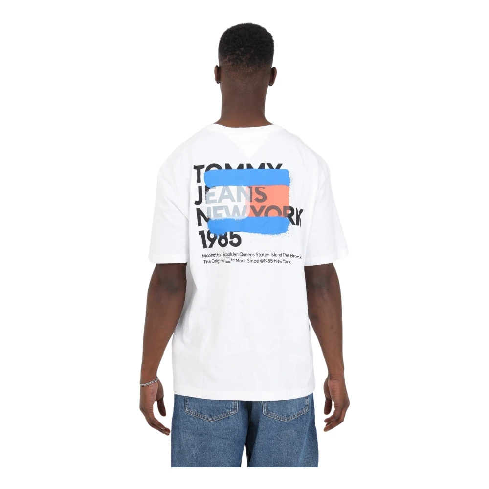 Tommy Jeans Witte T-shirt met New York Logo White Heren