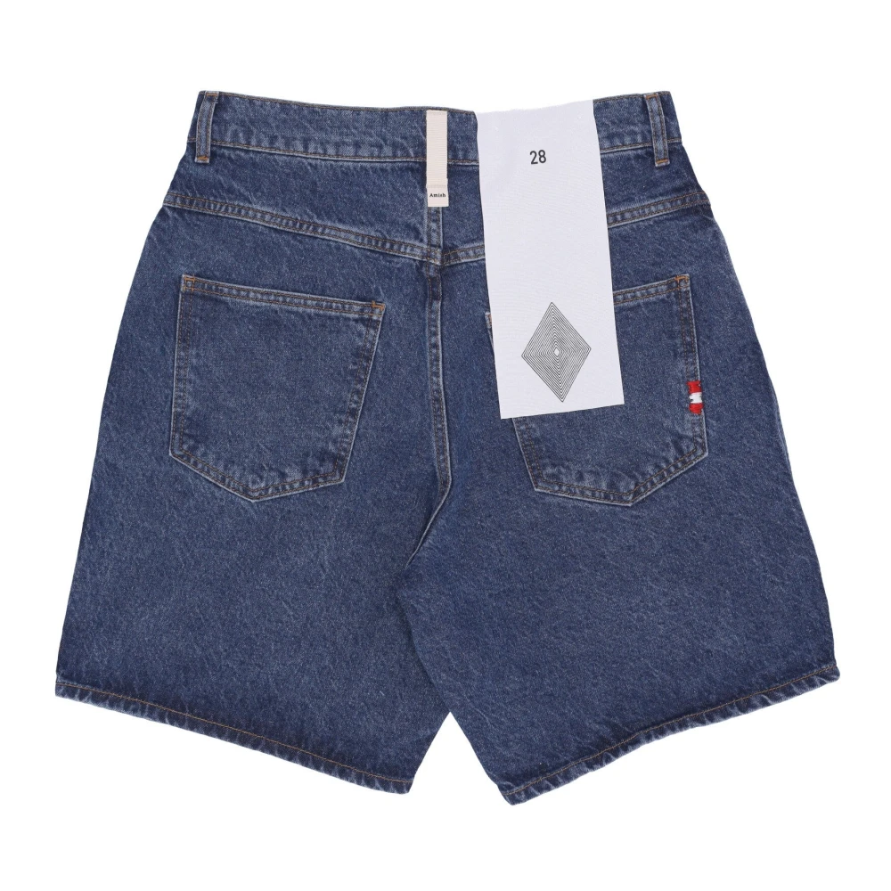 Amish Denim Bermuda Shorts Straight Fit Blue Heren