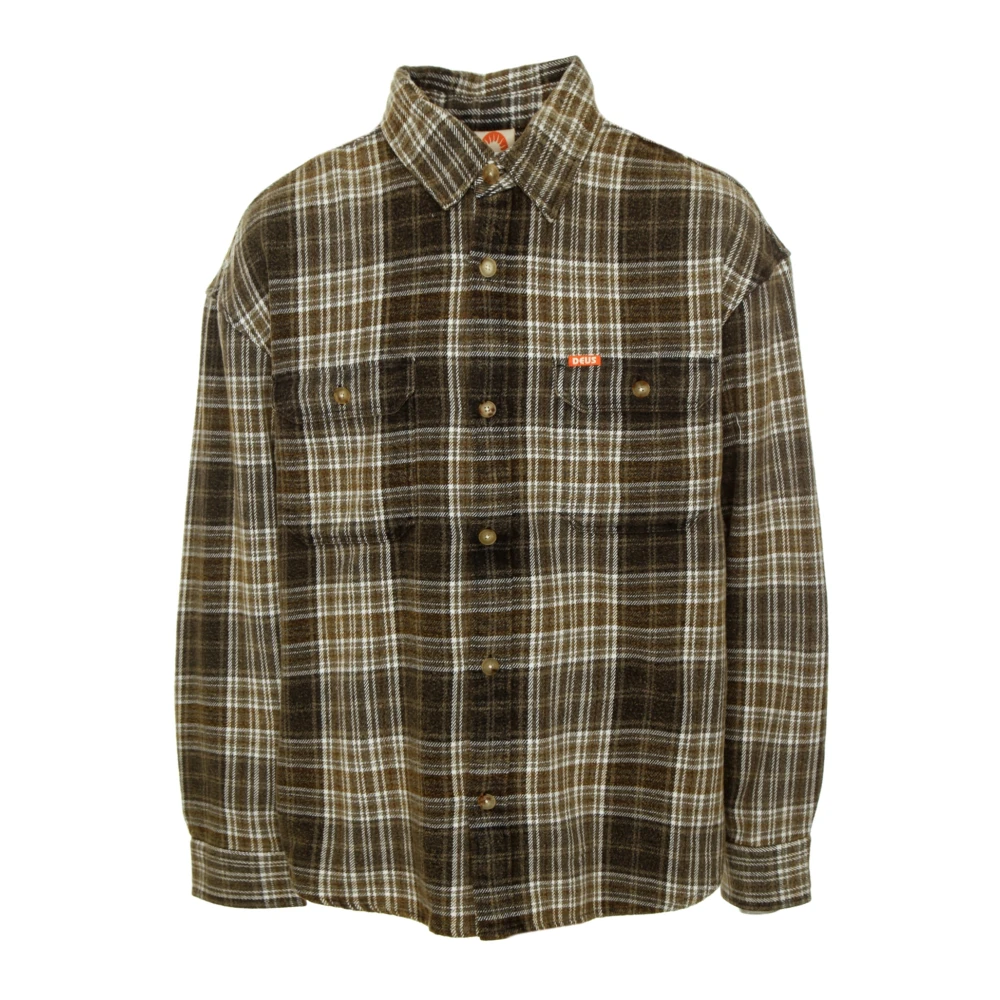 Deus Ex Machina Geruit Overshirt met Kent Kraag Gray Heren