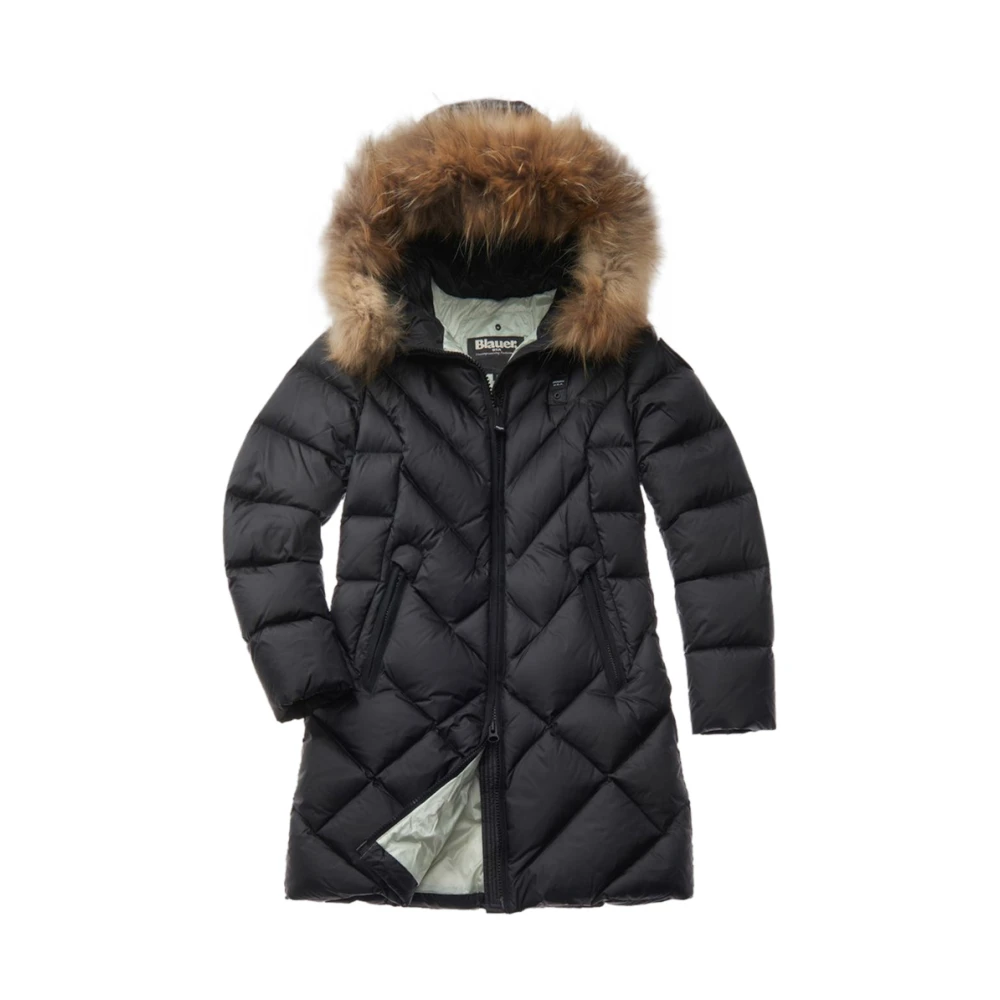 Blauer Multicolor Stijlvolle Jas voor Vrouwen Black Dames