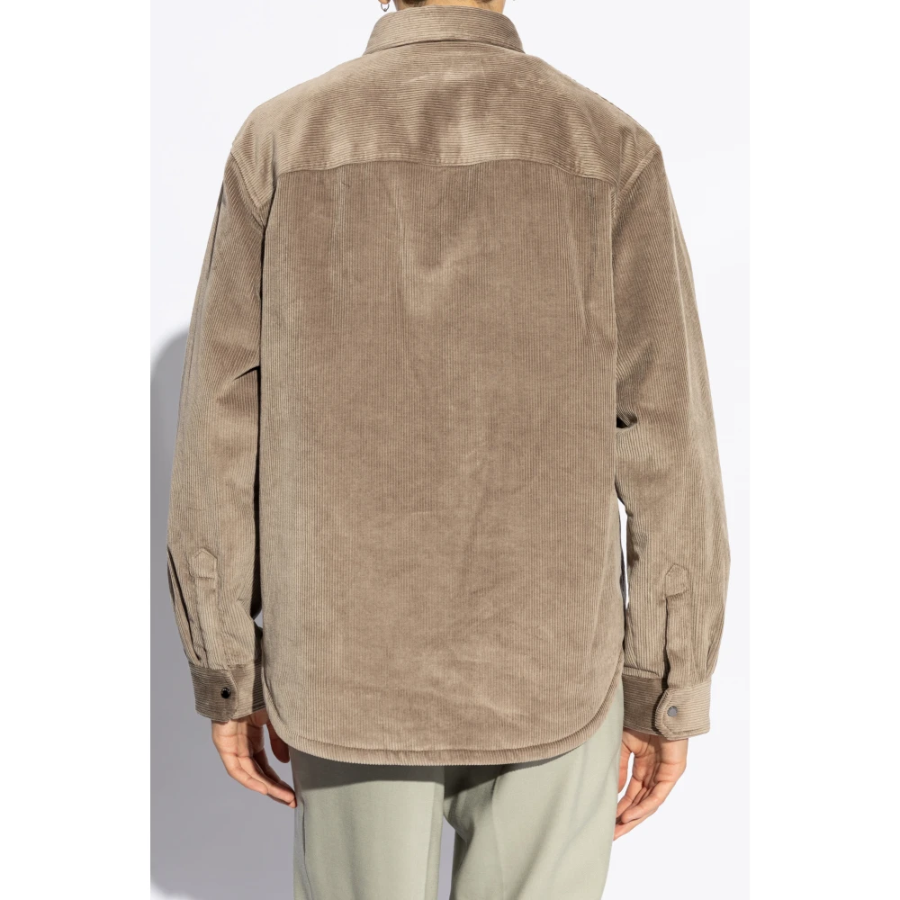 Emporio Armani Ribfluwelen jas Beige Heren