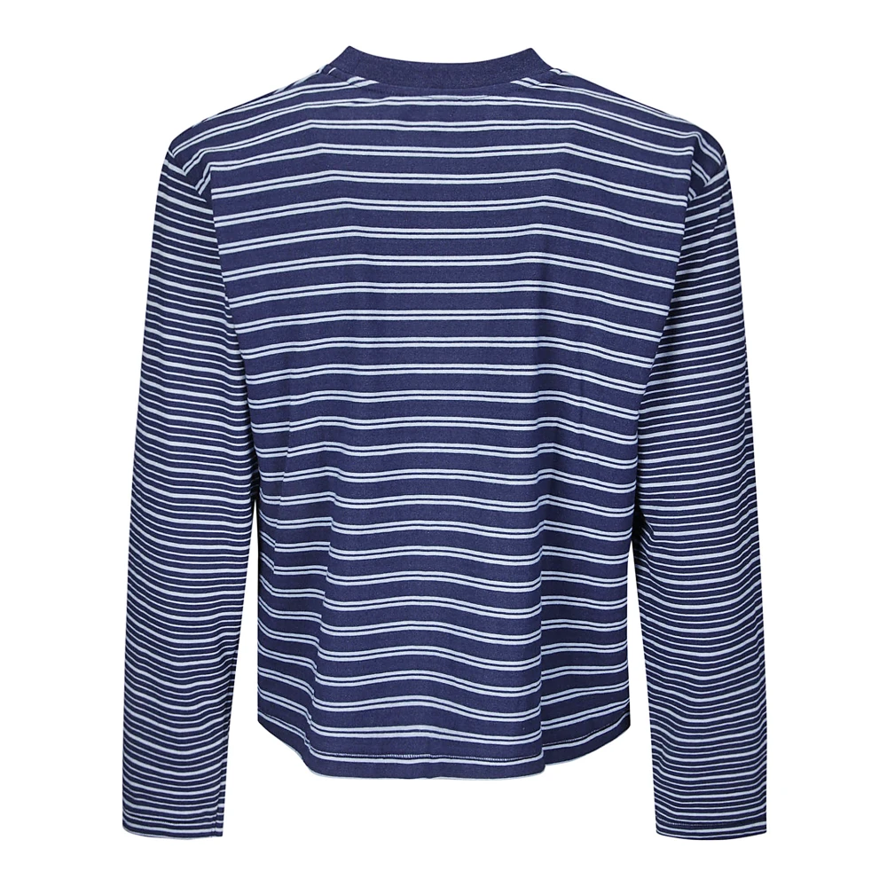 Brain Dead Gestreept shirt met lange mouwen en opstaande kraag Blue Heren