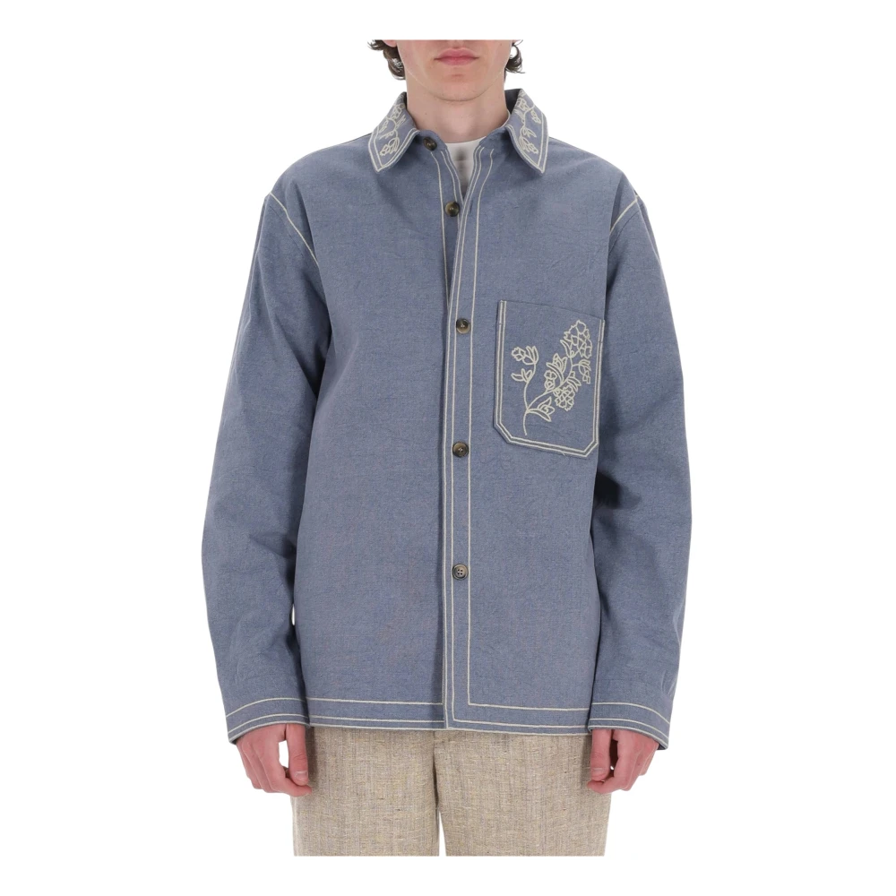 Isabel Marant Men's Blue Light Jackets, M, Overshirt Rudy