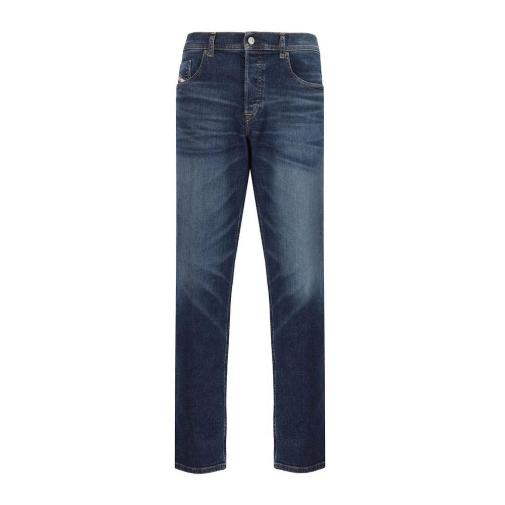 Diesel Katoenen Five-Pocket Jeans met Leren Patch Blue Heren