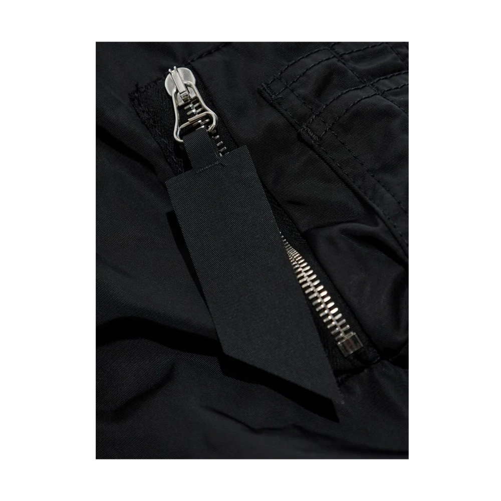The Attico Zwarte Rits Voorkant Outerwear Jas Black Dames