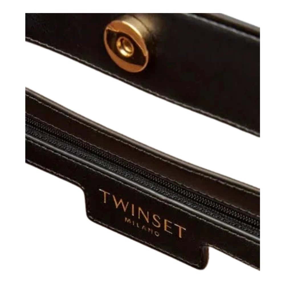 Twinset Zwarte Tas met Studs en Telefoonvak Black Dames