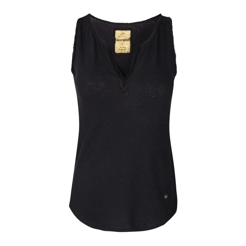 MOS MOSH Eenvoudige Zwarte Tank Top Blouse Black Dames