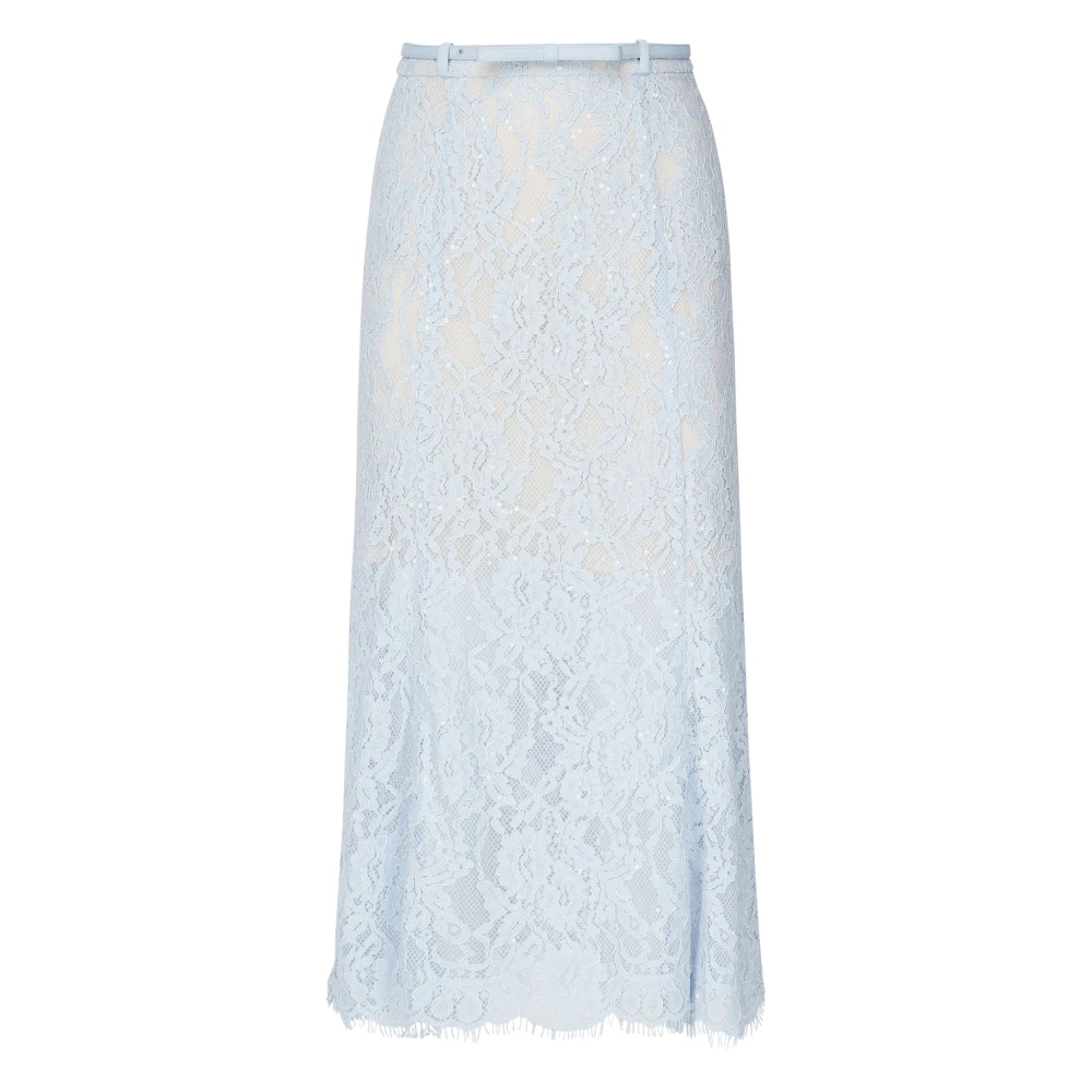 Self Portrait Blauwe Midi Rok met Riem Blue Dames