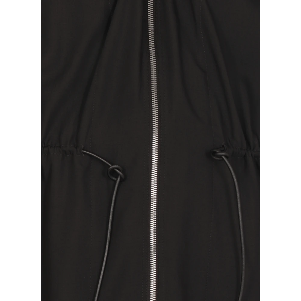 Rick Owens Zwarte wollen jas met ritssluiting Black Dames