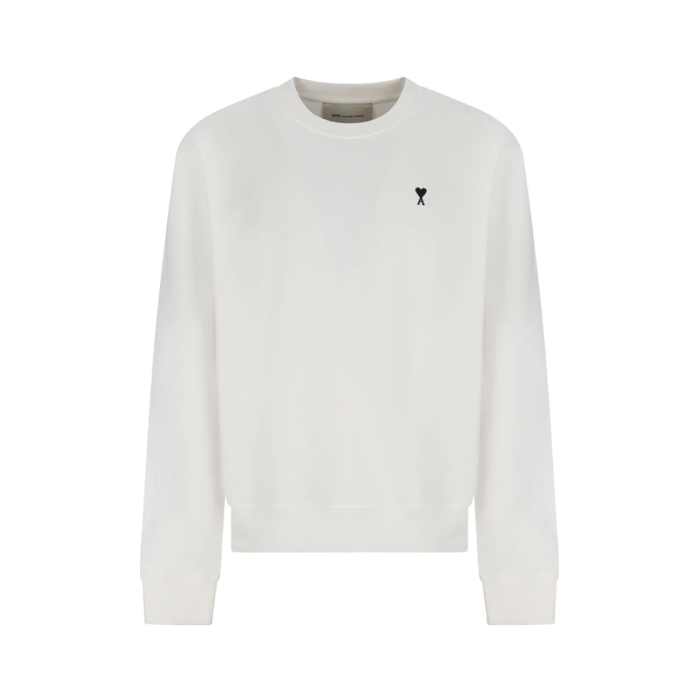 Ami Paris Men's White Sweatshirts, L, Adc Molleton Sweatshirt