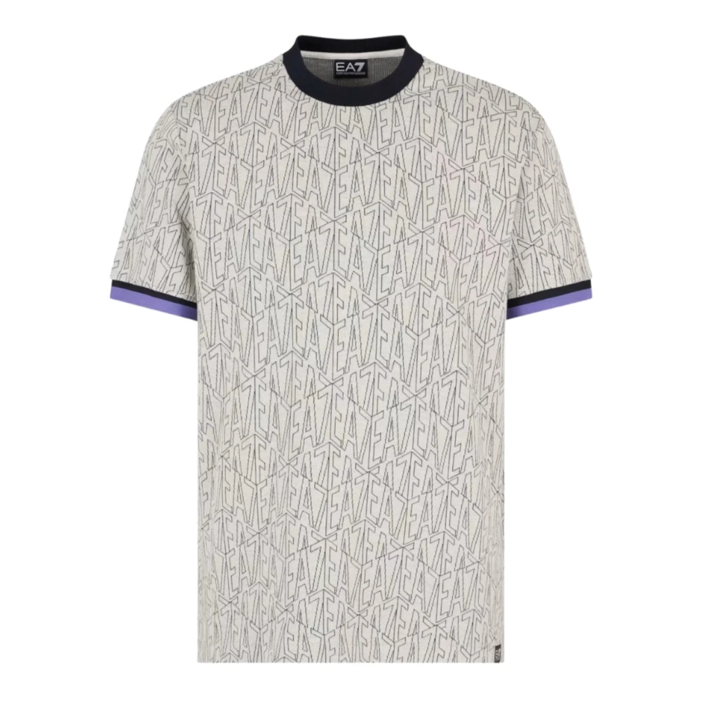 Emporio Armani Ea7 Mannelijk Beige T-Shirt Met Korte Mouwen Van Ea7