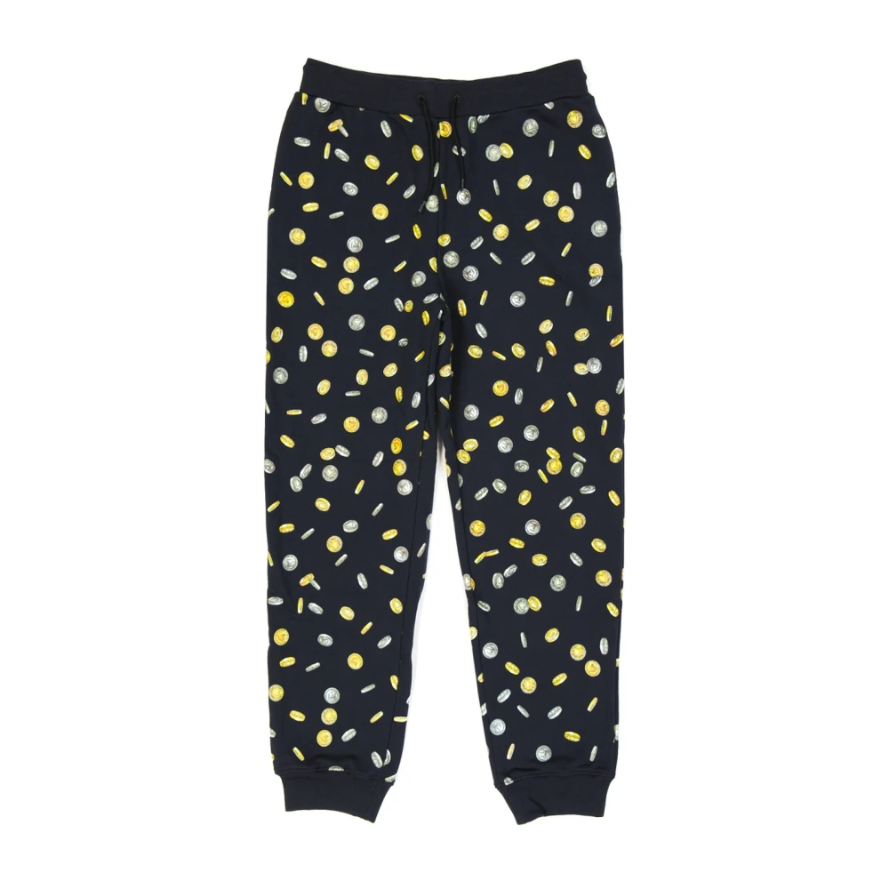 Moschino Zwarte Katoenen Sweatpants Stijlvolle Geribbeld Black Dames