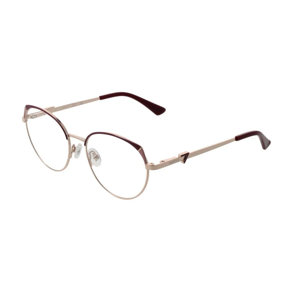 Guess Women's Pink Round Metal Optical Frames