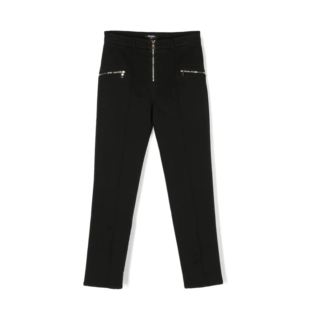 Balmain Girls Black Trousers - Trousers - 14 Y - Kids