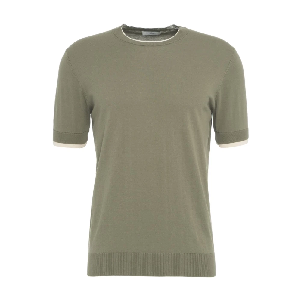 Paolo Pecora Groene Crew Neck T-shirt Stijlvol Green Heren