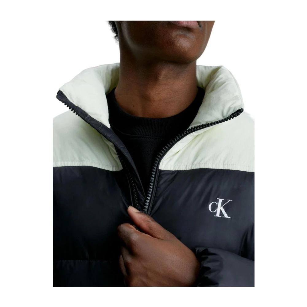 Calvin Klein Colorblock jack met hoge kraag Black Heren