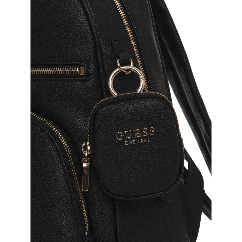 Guess Stijlvolle Power Rugzak met Multifunctionele Zakken Black Dames