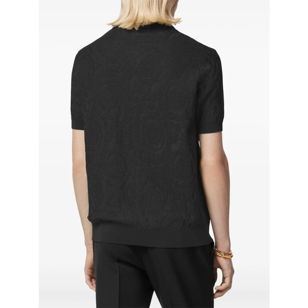 Versace Nero Gebreide Trui Gray Heren