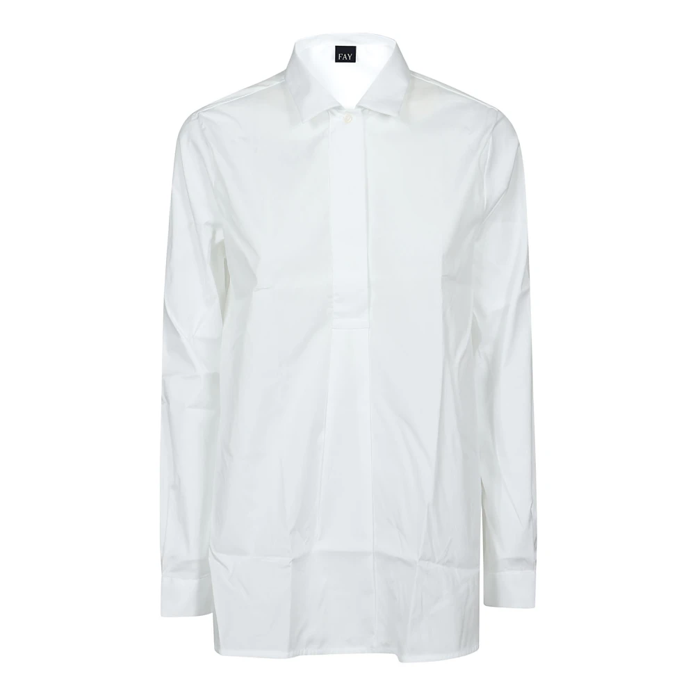 Fay B001 Bianco Overhemd met Lange Mouwen White Dames