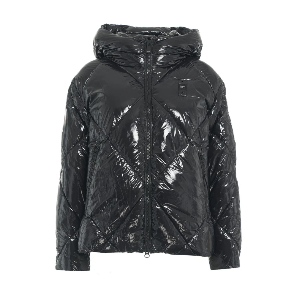 Blauer Zwarte Jassen Aw24 Modelhoogte 178cm Black Dames