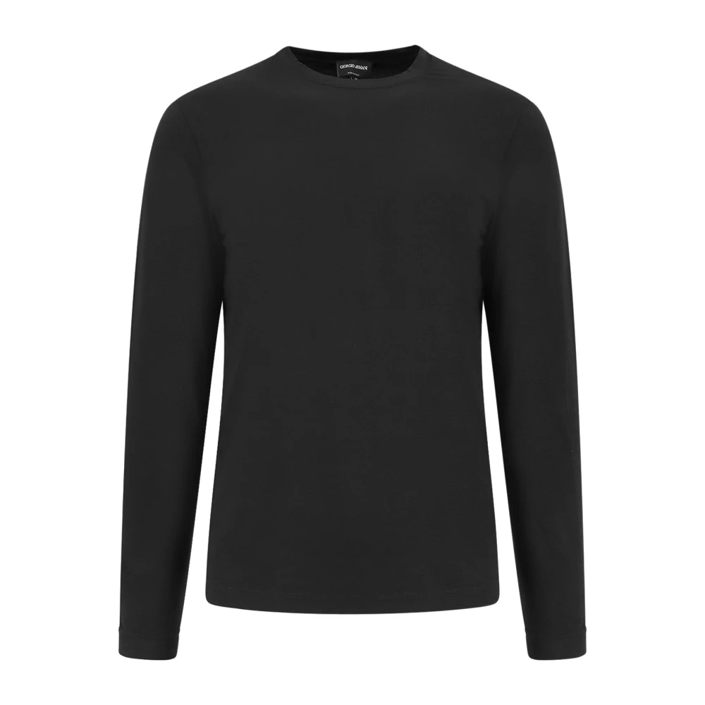 Giorgio Eco-Viscose Crew-Neck Longsleeve T-Shirt Black Heren