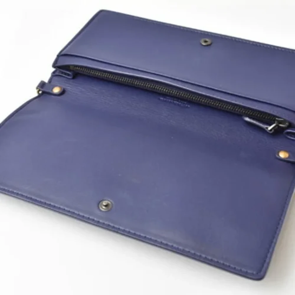 Bottega Veneta Vintage Pre-owned Leather clutches Purple Dames