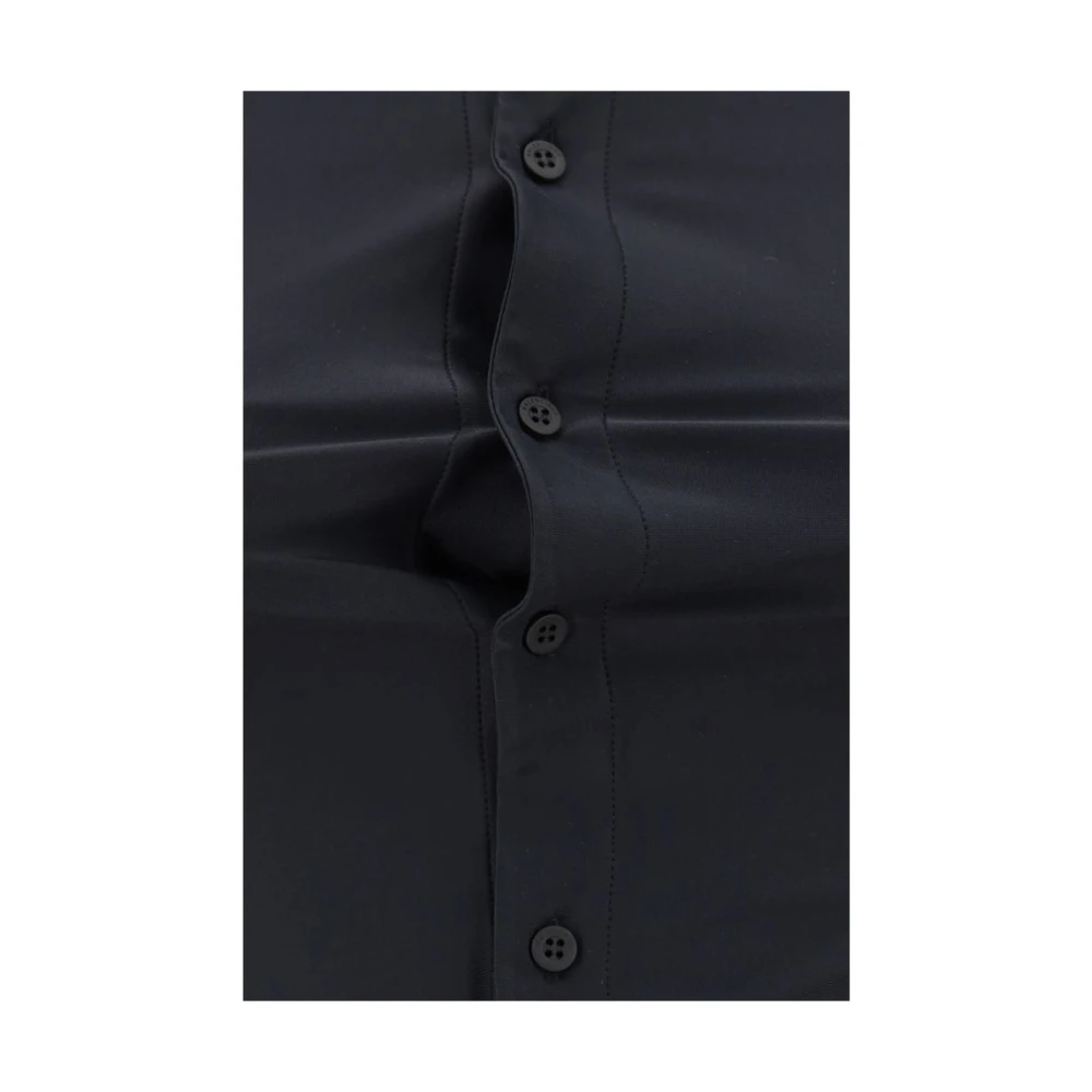 Balenciaga Stretch Overhemd Klassieke Kraag Monochrome Pasvorm Black Dames