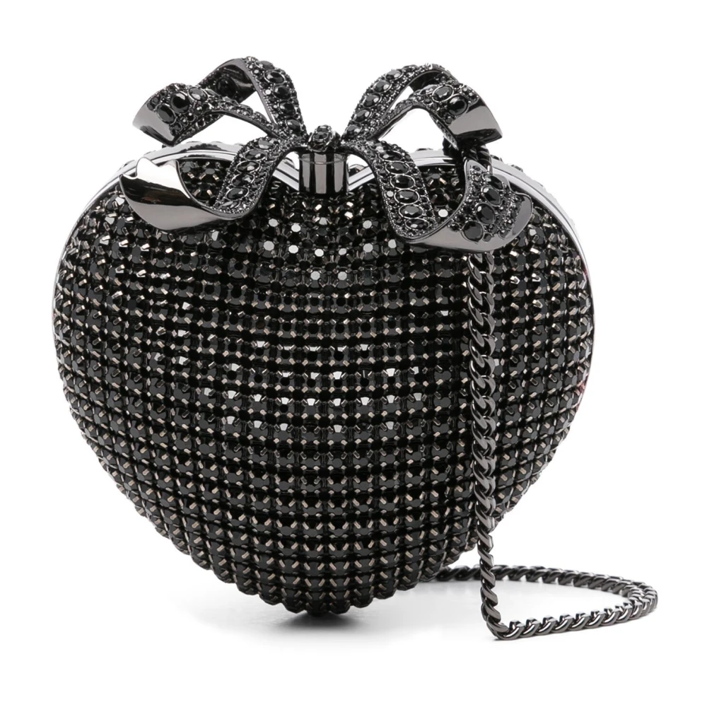 Self Portrait Strass Strik Clutch Zwart Diamanté Black Dames