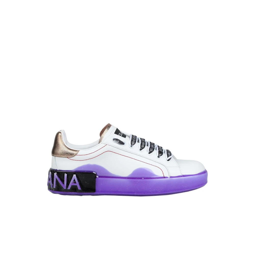 Dolce & Gabbana Women's Purple/White Portofino Low-Top Melt Sneakers