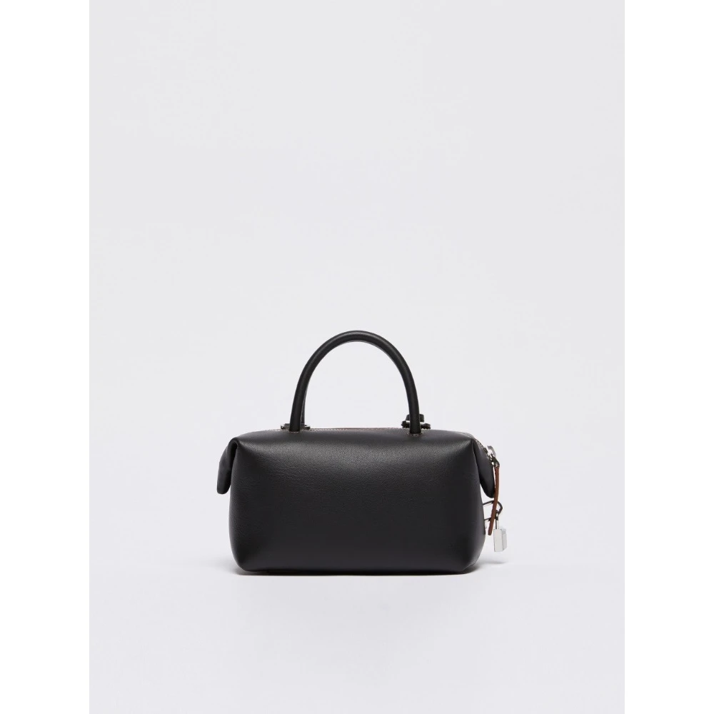 Max Mara Luxe Leren Holdall Tas Black Dames