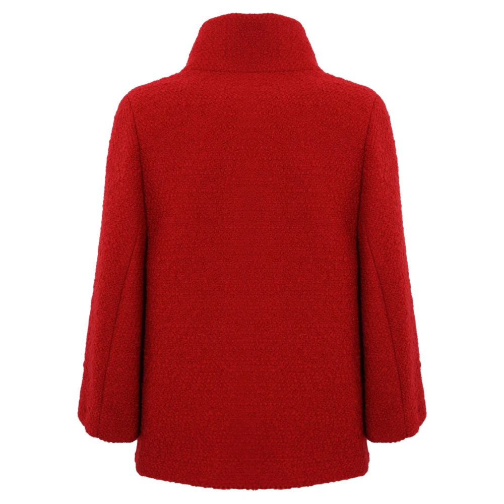 Fay Rode Wol Boucle Jas Red Dames