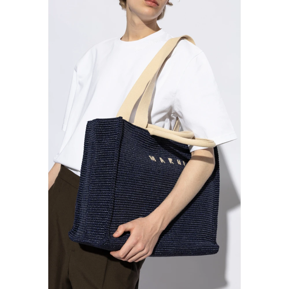 Marni Shopper tas Blue Heren