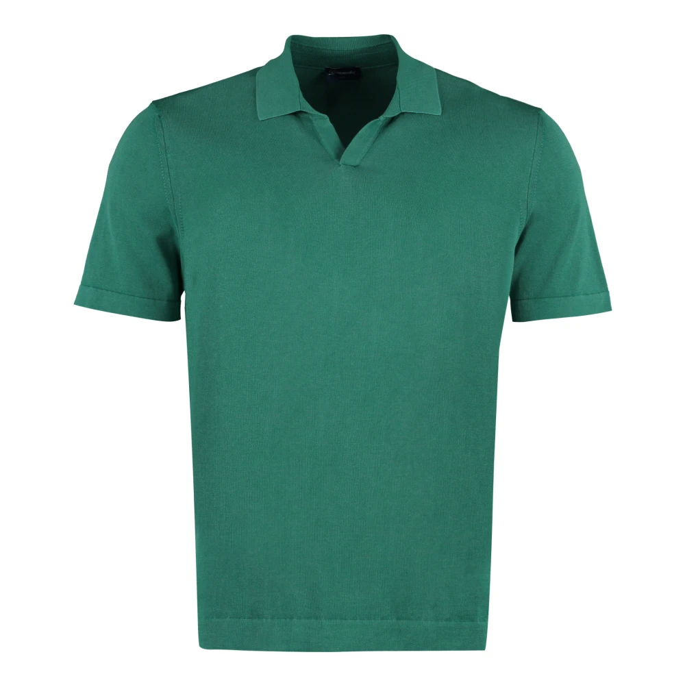 Drumohr Gestreepte Kraag Katoenen Polo Shirt Green Heren