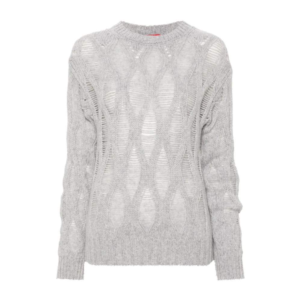 Wild Cashmere Lichtgrijze Open Gebreide Trui Gray Dames