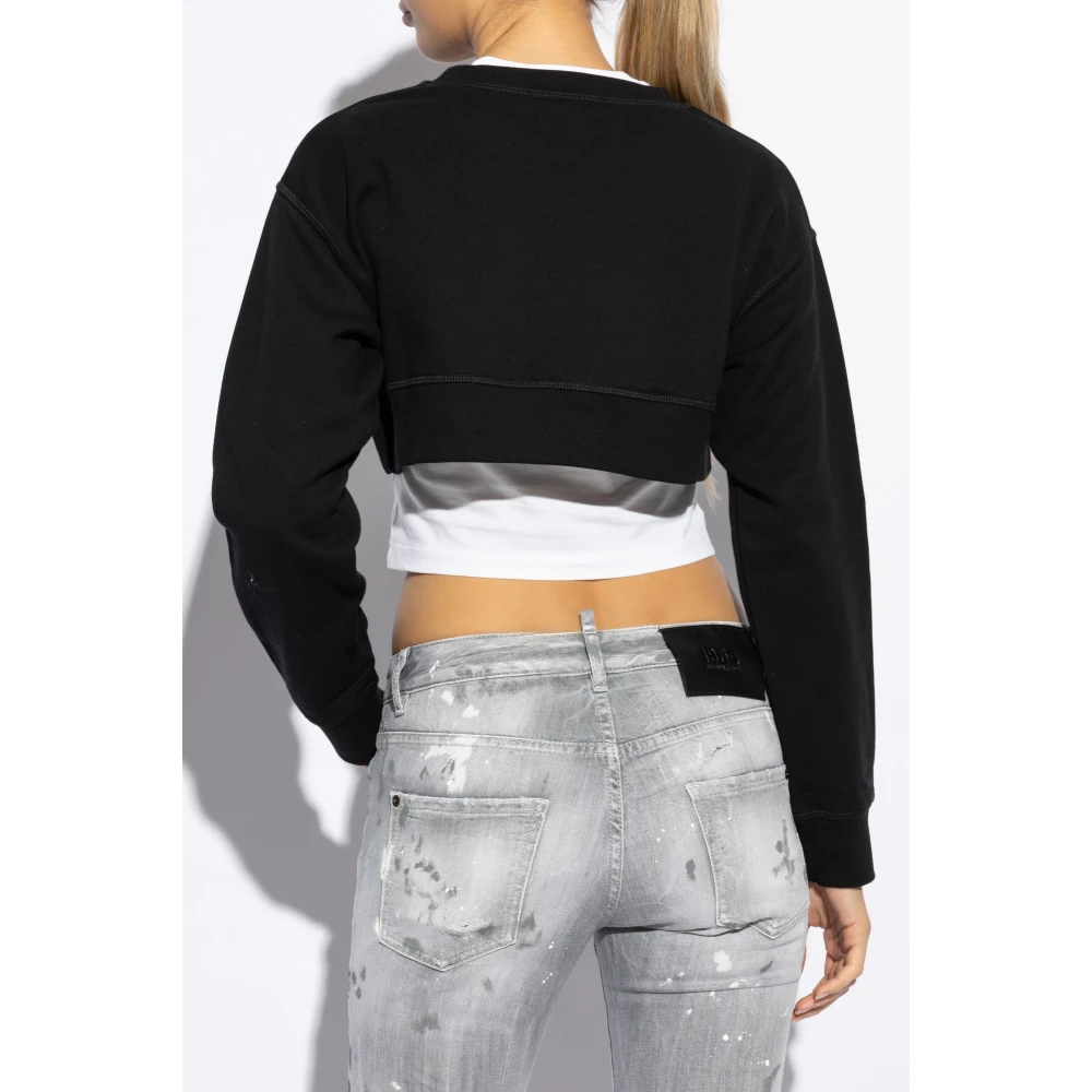 Dsquared2 Korte sweatshirt Black Dames